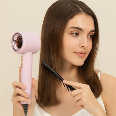 Seche cheveux ionique rose femme cheveux mi-longs